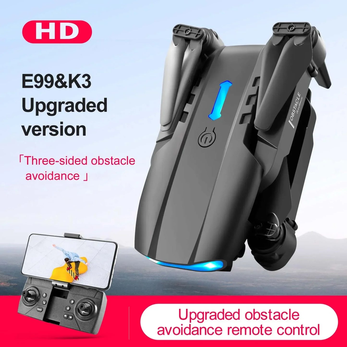 New E99 Pro Drone Professional Quadcopter Obstacle Avoidance Drones RC Helicopters 8K Dual Camera Dron Remote Control Toys Gifts